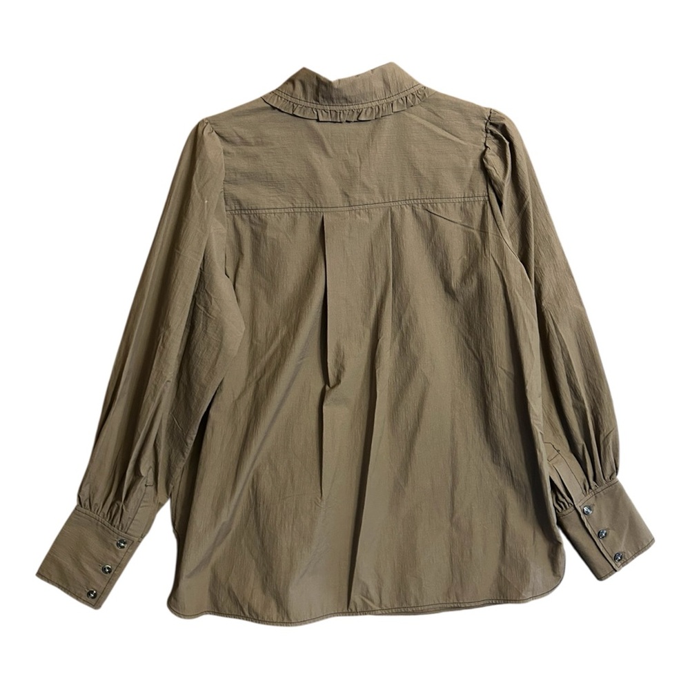 NWT Ganni Ruffled Collar Oversized Button Down Shirt Size 38 US 6 - Picture 3 of 8